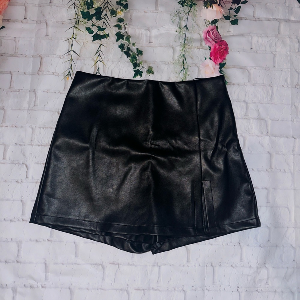 Leather skort